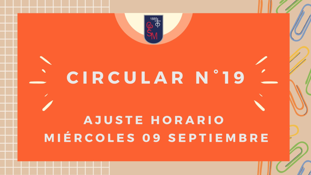 Circular N°19 - Ajuste horario salida miércoles 09 de septiembre
